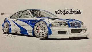NFS MOST WANTED BMW M3 GTR DRAWING