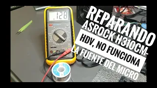 💚 Reparando Asrock H310CM-HDV, no calienta micro!💪, cambio de chip VCORE, explicación Mosfet canal N