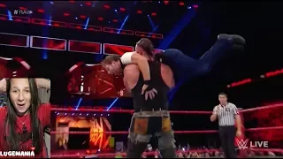 WWE Raw 9/25/17 Dean Ambrose vs Braun Strowman