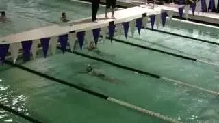 A Nine Year-old Girl Swimming 200 IM in Short Course Competition