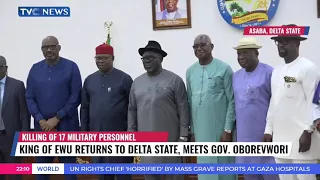 King of Ewu Returns to Delta State, Meets Gov. Oborevwori