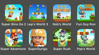 Super Mario Like Games: Super Bino Go 2, Lep's World 3, Nob's World, Fun Guy Run, Super Rush