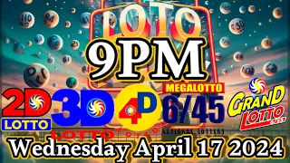 🔴 LIVE DRAW PCSO Lotto Results - April 17, 2024, 9PM Official Winning Numbers