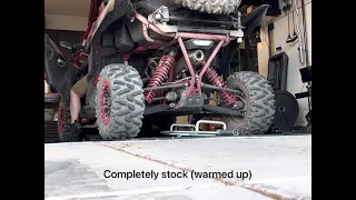 Yamaha YXZ1000R stock exhaust vs Alba racing full exhaust, cams, air box spacer and tune.