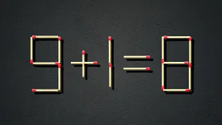 Turn the wrong Equation 9+1=8 into correct, Matchstick puzzle