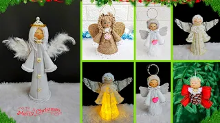 5 low budget angel making idea for Christmas Decoration | Best out of waste Christmas craft idea🎄129