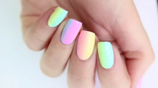 EASY Vertical Rainbow Gradient Nails