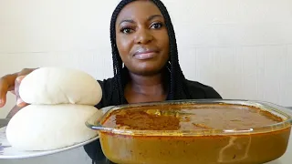 Asmr spicy banga soup with fufu/ Nigerian food mukbang