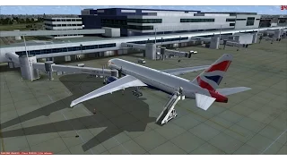 FSX PMDG 777-200LR full flight from Bermuda ( TXKF ) to London Gatwick ( EGKK )