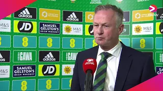 Northern Ireland's Michael O'Neill reacts to loss to Finland