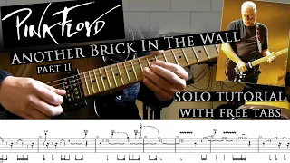 Pink Floyd - Another Brick In The Wall guitar solo lesson (with tablatures and backing tracks)