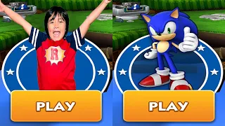 Sonic Dash vs RYAN'S WORLD Tag with Ryan iPad Gameplay HD