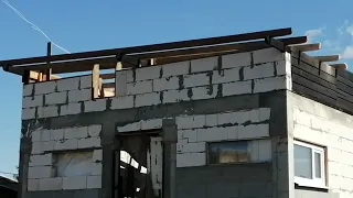 Oдноскатная крыша  с холодным чердаком.A lean-to roof  with a cold attic