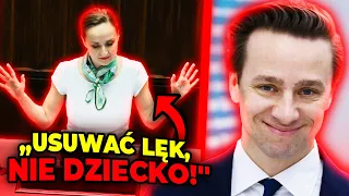 Show żony Bosaka w Sejmie, posłance aż łamał się głos. "Mamy usuwać lęk, a nie dziecko"