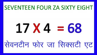 Table of 17  - Learn Multiplication Table of Seventeen | 17x1=17|