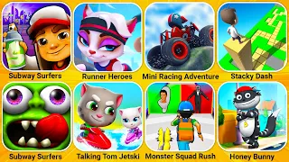 Subway Surfers, Runner Heroes, Mini Racing Adventur, Stacky Dash, Monster Squad Rush, Honey Bunny...