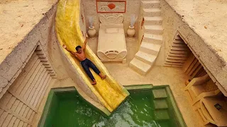 My 76 Days Building Millionaire Underground Water Slide Room