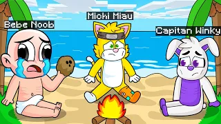 ¡NOS HEMOS PERDIDO EN UNA ISLA DESIERTA! ⚠️😭 | MICHI MIAU, BEBE NOOB Y CAPITAN WINKY MINECRAFT