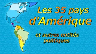 Géographie les 35 pays d'amérique avec leurs capitales et autres entités politiques.