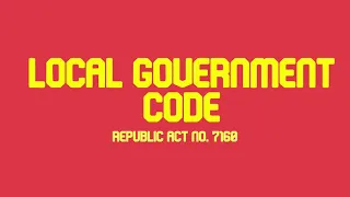 Local Government Code | Republic Act No. 7160