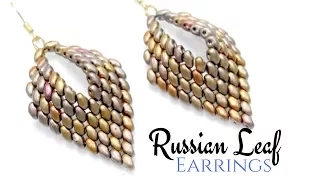 How to make a Russian Leaf Earrings - Miniduo DIY Beading Ideas -