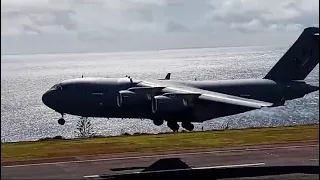 BIG ROYAL CANADIAN AIR FORCE BOEING C-17A LANDING at Madeira Airport.