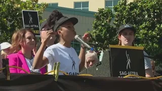 Hollywood strikes: High-profile actors join rally outside Burbank's Disney Studios