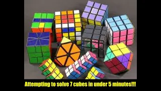 Attempting To solve 7 Cubes In under 5 Minutes!!!