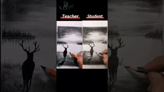 Student vs Teacher drawing challenge #drawing #art #25