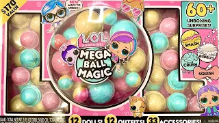 ASMR UNBOXING WORLD BIGGEST MYSTERY DOLLS LOL MEGA BALL MAGIC BOX OVER 60 SURPRISES