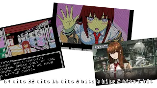 64 bits 32 bits 16 bits 8 bits 4 bits 2 bits 1 bit meme: [Steins;Gate]