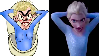 Elsa skibidi toilet drawing meme 😆 Frozen let it go memes 😄 drawing memes
