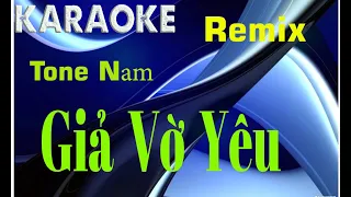 Giả Vờ Yêu Karaoke Remix Tone Nam Bass Căng Beat Chuẩn 2021