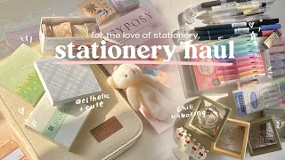 huge stationery haul ft. StationeryPal 🌷 aesthetic and chill unboxing (asmr + relaxing music)