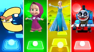 ALPHABET LORE Vs Masha and the Bear Vs Let It Go Vs Thomas The Train exe - Tiles Hop EDM Rush!