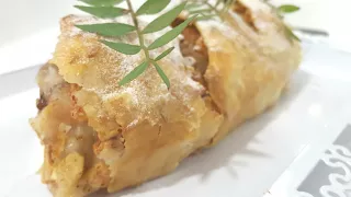 ИЗУМИТЕЛЬНЫЙ яблочный ШТРУДЕЛЬ 🍎вытяжное тесто рецепт🍎 Apple strudel🍎