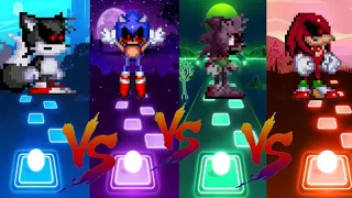 2D Exe Tails Exe Vs Sonic Exe Vs Knuckles Exe Vs Amy Exe | Tiles Hop EDM Rush