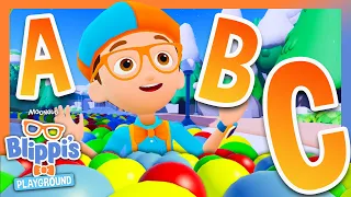 Blippi Learns Letters in Roblox Winter Wonderland! Colorful Holiday Gaming Videos