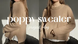 knit with me a perfect cashmere sweater using petite knit's poppy tee pattern | project vlog