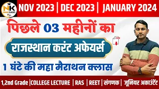 LAST 3 MONTH Rajasthan current Affairs in Hindi (NOV,DEC,JAN) 2024 | RPSC, RSMSSB | NANAK CLASSES