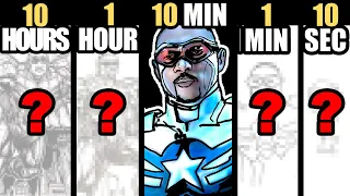 Drawing CAPTAIN AMERICA in 10 HOURS | 1 Hour | 10 Minutes | 1 Minute | 10 Seconds