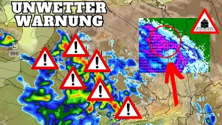 UNWETTERWARNUNG! Heftige Starkregenunwetter mit Hagel, Sturmböen & Überflutungen heute möglich!