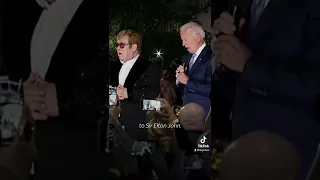 Elton John in tears as President Biden surprises him with medal at White House gig