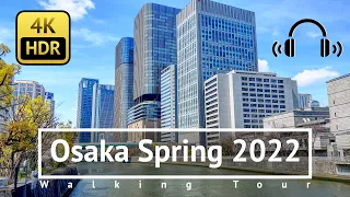 [4K/HDR/Binaural] Osaka Spring 2022 Walking Tour - Osaka Japan