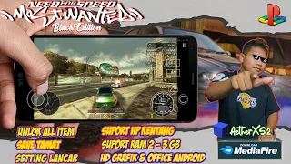 Main game Need For Speed Most Wanted Black Edition PS2 Android // Save data tamat