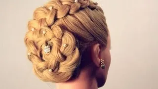 Прическа с плетением на длинные волосы. Hairstyle for long hair