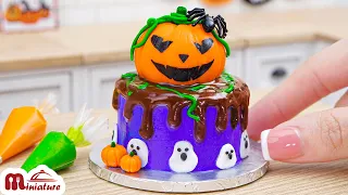 How to make Miniature Pumpkin Cake for Halloween | Coolest Cake Decorating Idea by Miniature Cooking