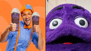 Blippi Wonders Drinks The Grimace Shake Trend in Real Life!