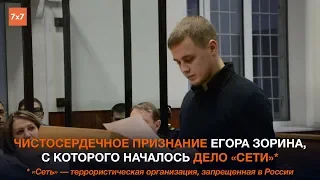 Чистосердечное признание Егора Зорина, с которого началось дело «Сети»*