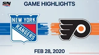 NHL Highlights | Rangers vs. Flyers – Feb. 28, 2020